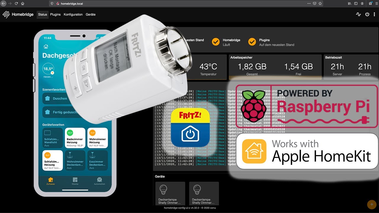 Fritz DECT Geräte zu HomeKit, Homebridge hinzufügen mit iPhone steuern Fritz!dect 301
