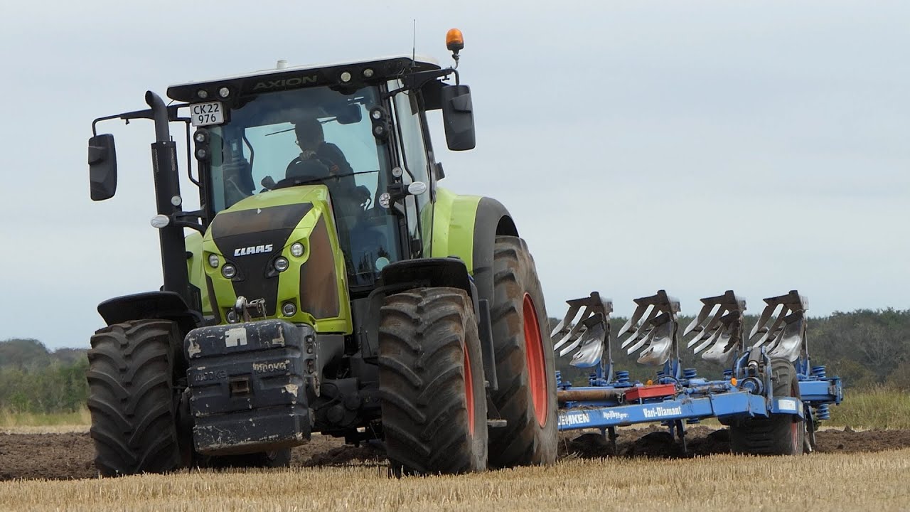 Claas Axion 830 in the field Ploughing w/ 7-Furrow Lemken Vari-Diamant | Danish Agriculture
