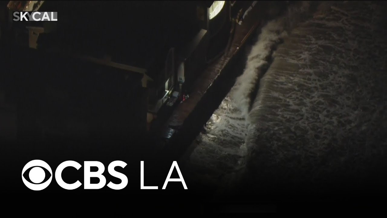 Powerful waves slam into Long Beach coast as Hurricane Rachel heads towards Southern California