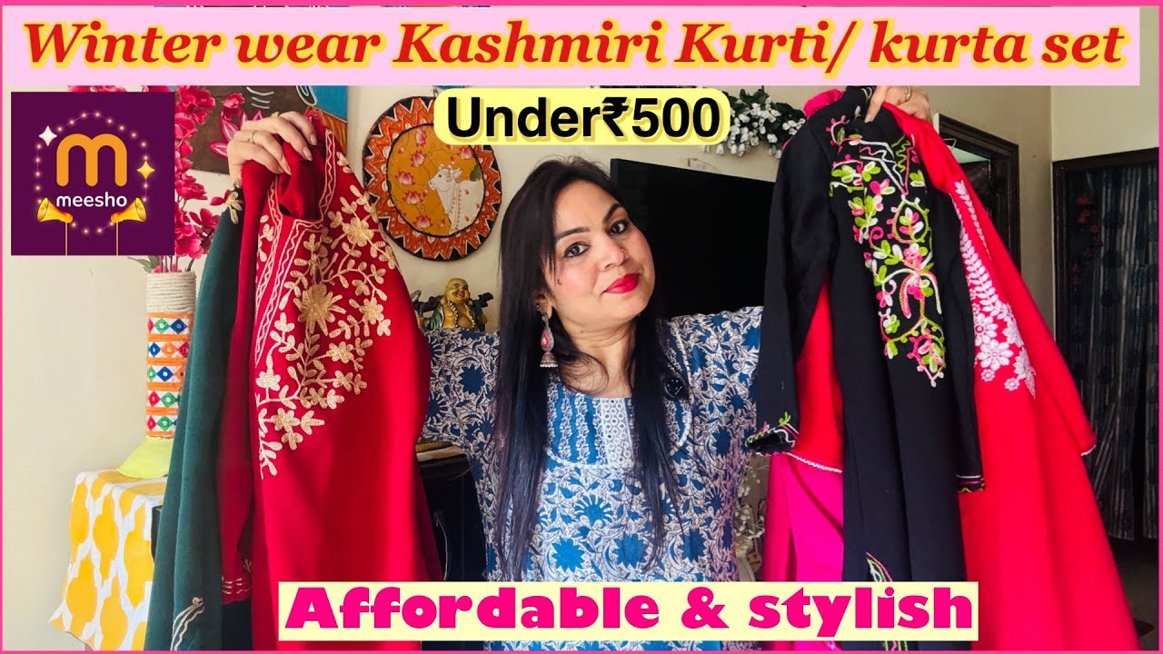 Meesho winter Kashmiri kurti/kurta set Haul ||Meesho Affordable woolen Kurti / kurta Haul 