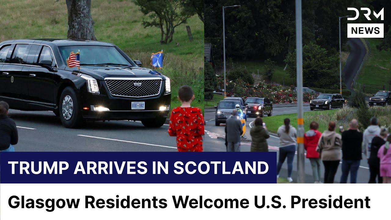 Trump Receives Warm Welcome in Scotland | Citizens React to Glasgow Arrival | AC1B