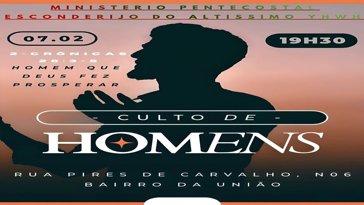 Culto de Homens, Homem que Deus fez Prosperar- Ministração Pastor (Waldemir) Manaus /Am