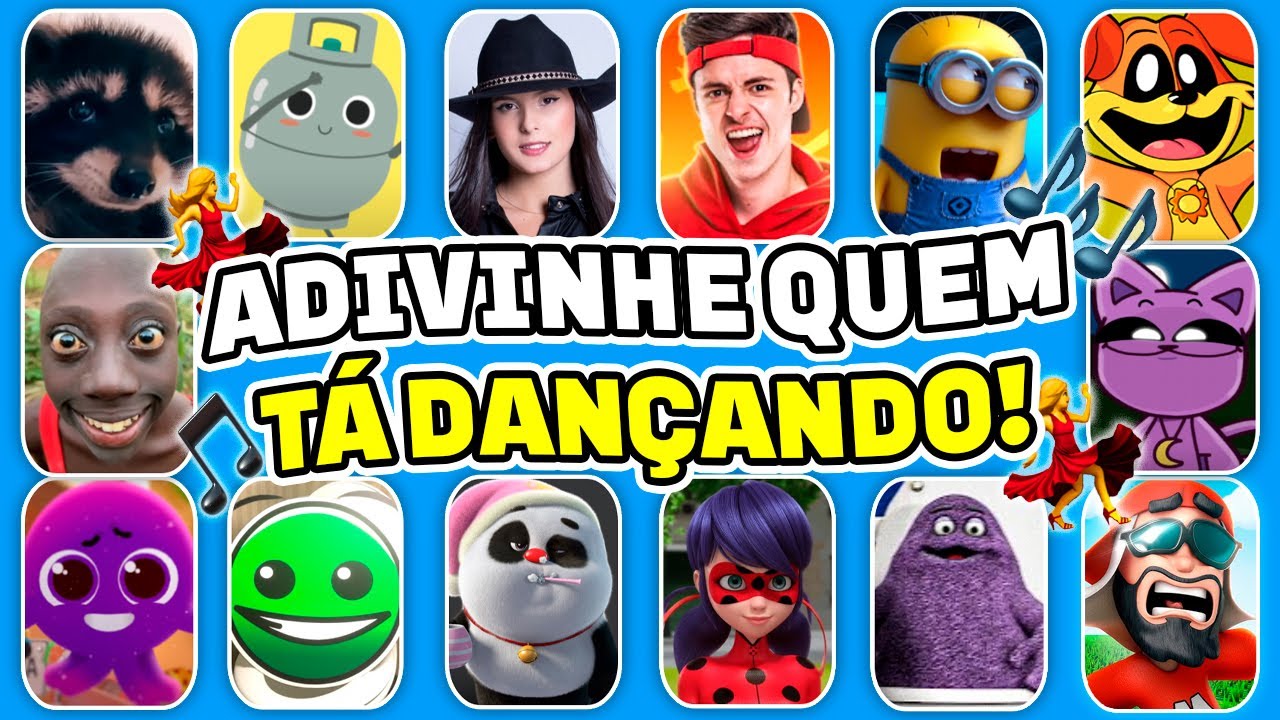 ADIVINHE QUEM T&Aacute; DAN&Ccedil;ANDO! 💃🎵 Ana Castela, Enaldinho, Minions, &Oacute; U G&aacute;s, Pedro Pedro, Ladybug, Catnap