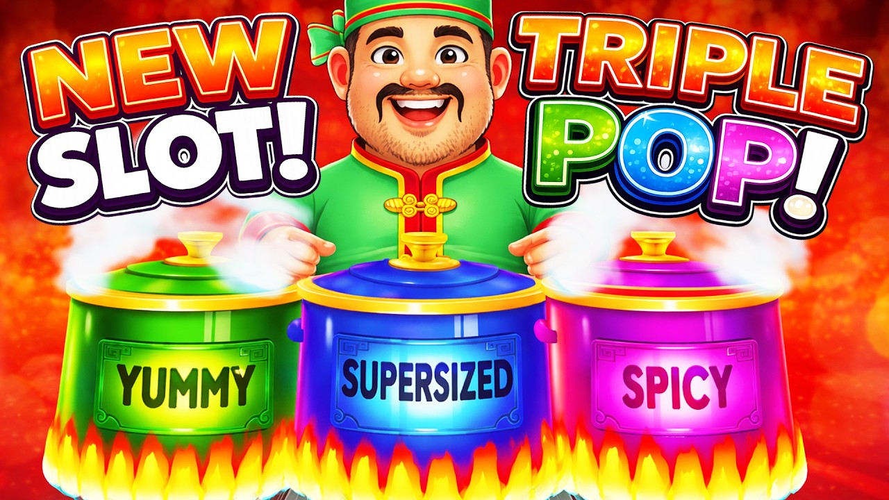 TRIPLE POP! NEW Foodie Fortunes! 3-Reel Big Hot Flaming Pots at NEW Cadence Crossing casino!