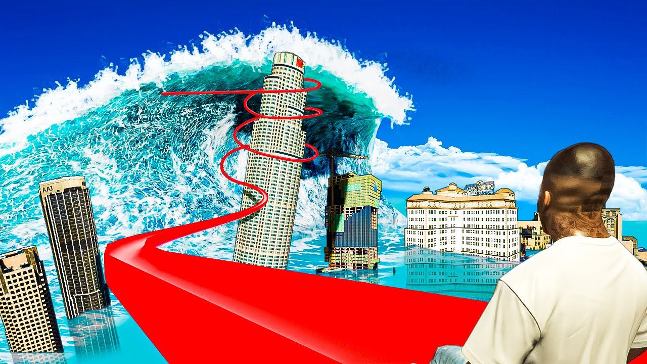 I tried a dangerous tsunami ride in GTA 5