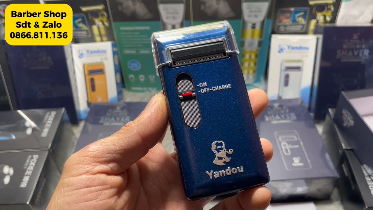 Máy Cạo Râu Khô Yandou Sc-312 Bản Màu Xanh Cao Cấp, Giá Chỉ 200k Bao Ship, Máy Chạy Êm Khoẻ, Pin Bền