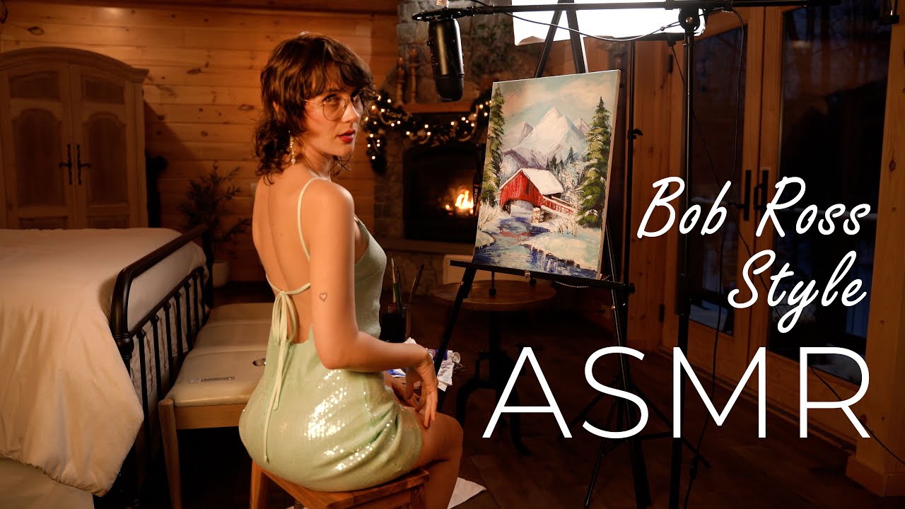 Painting a Cozy Winter Landscape | Soft Spoken ASMR Art Tutorial | 4K UHD