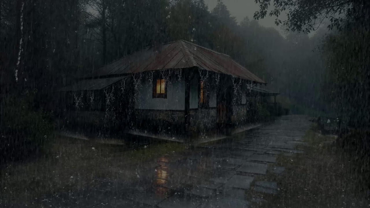 Trouve le repos 🌧️ Pluie tombant sur le toit en forêt pour un sommeil profond et paix