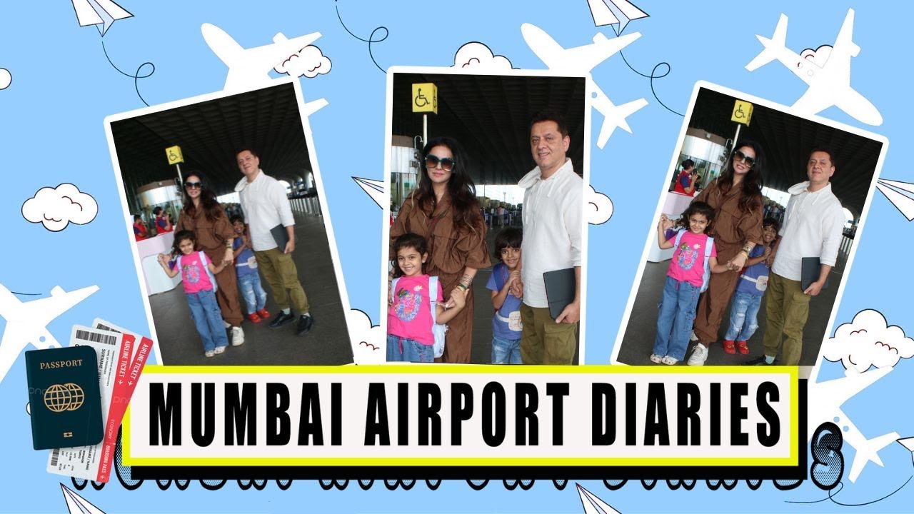 Sara Khan And Arfeen Khan With Kids Spotted At Mumbai Airport