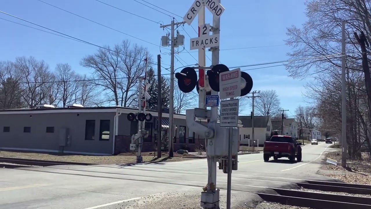 (MBTA Inbound) Groton Harvard Road Railroad Crossing, Ayer, MA Video 2