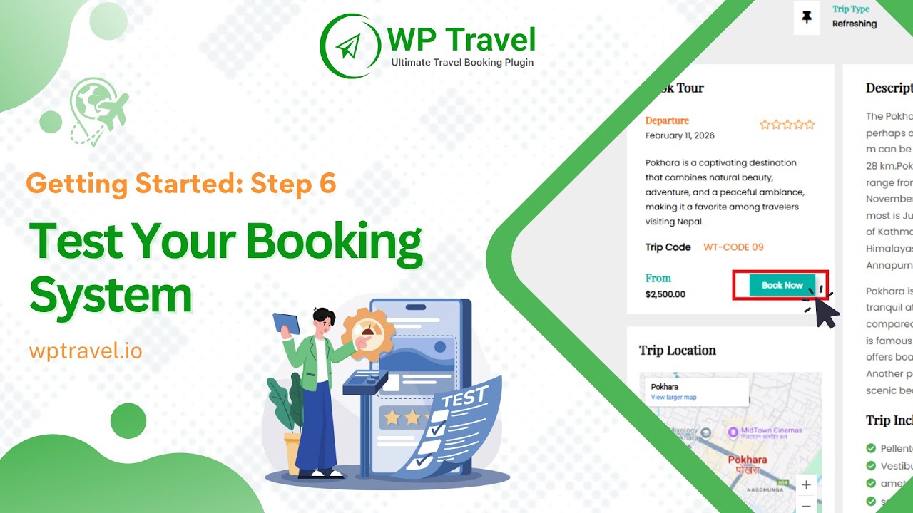 Step 6: Test Your Booking System Using WP Travel | Creating Your Travel Website