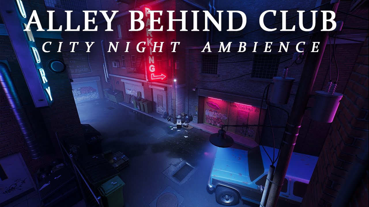 Alley Behind the Goth Dance Club Ambience/ ASMR | VTM Cyberpunk Cybergoth | Smoke/ Fresh Air Break