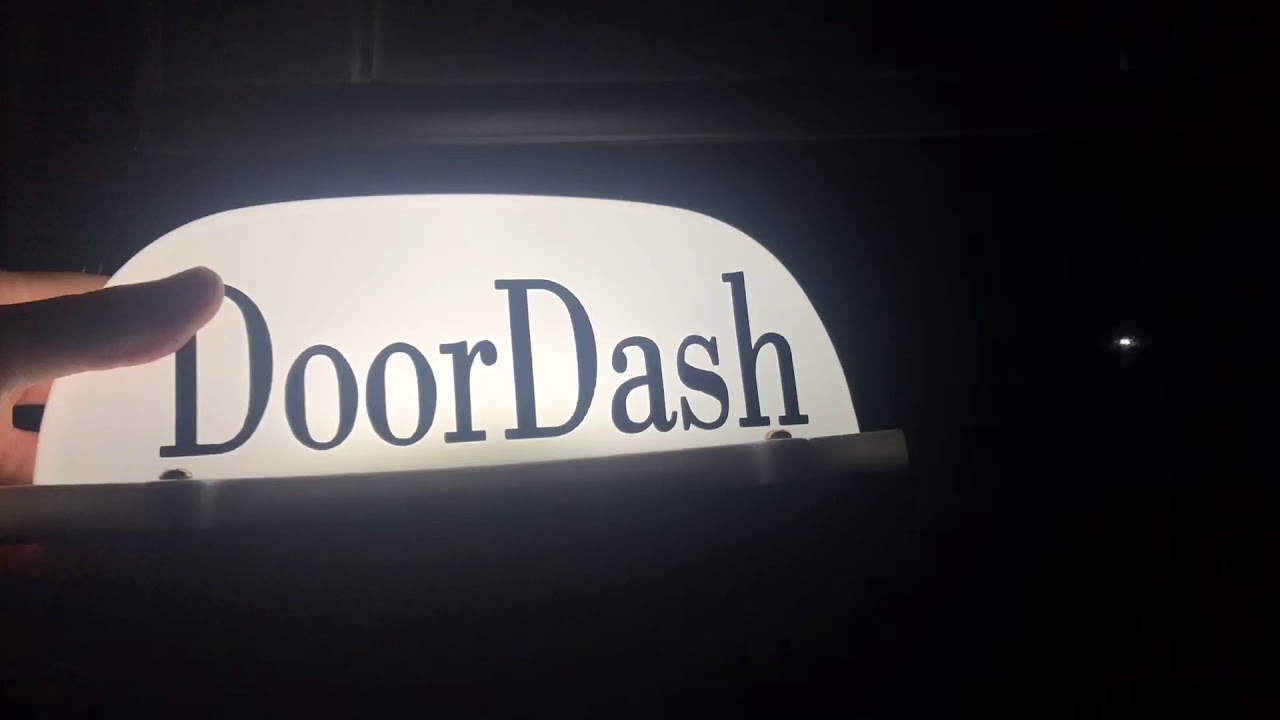 DoorDash Sign LED Lighted Car Top Sign Sticker For Postmates - Food Delivery NEW
