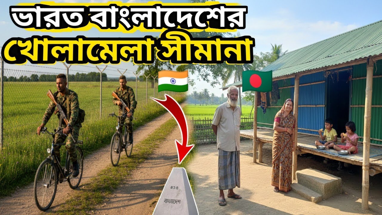 ভারত বাংলাদেশের খোলামেলা সীমান্ত।এমন দৃশ্য ভারত বাংলাদেশের আর কোথাও নেই।India Bangladesh Open border