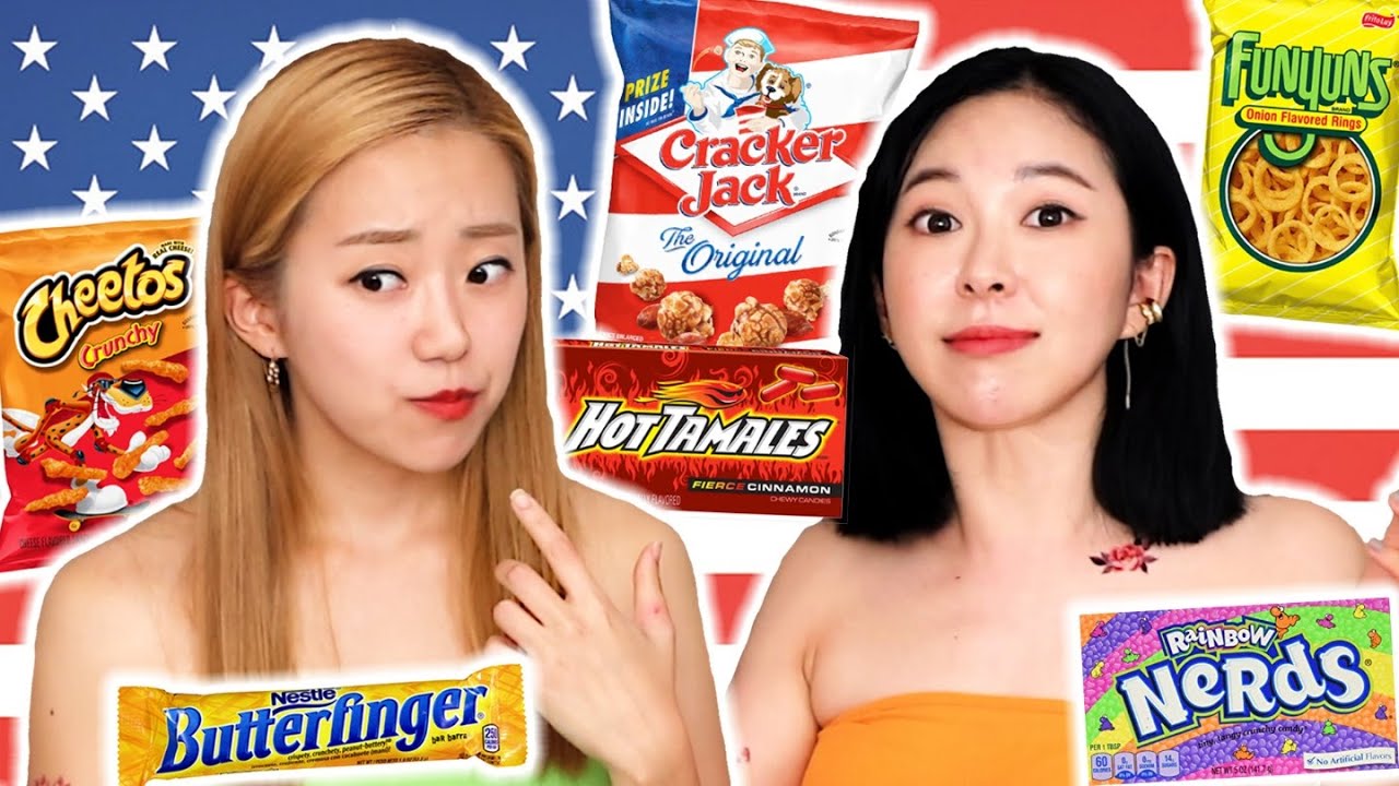 Korean Girls Try American Snacks For the First Time! ft itsjinakim