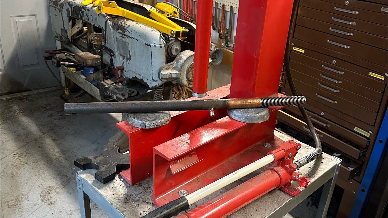 Straightening a bent hydrant shaft 