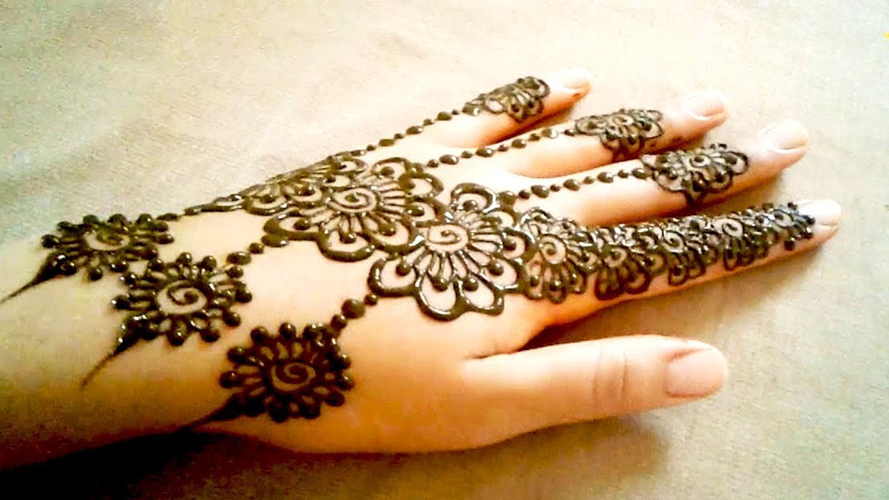 Henna Arabic For Beginners - نقش جناء للعيد لكل من تحب تتعلم النقش برسمة مبتكرة