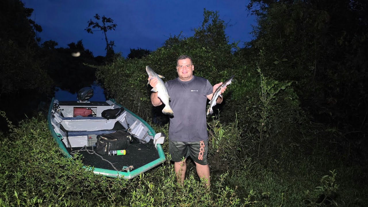 Garantimos o frito após chuva forte na beira do Rio, pescaria.