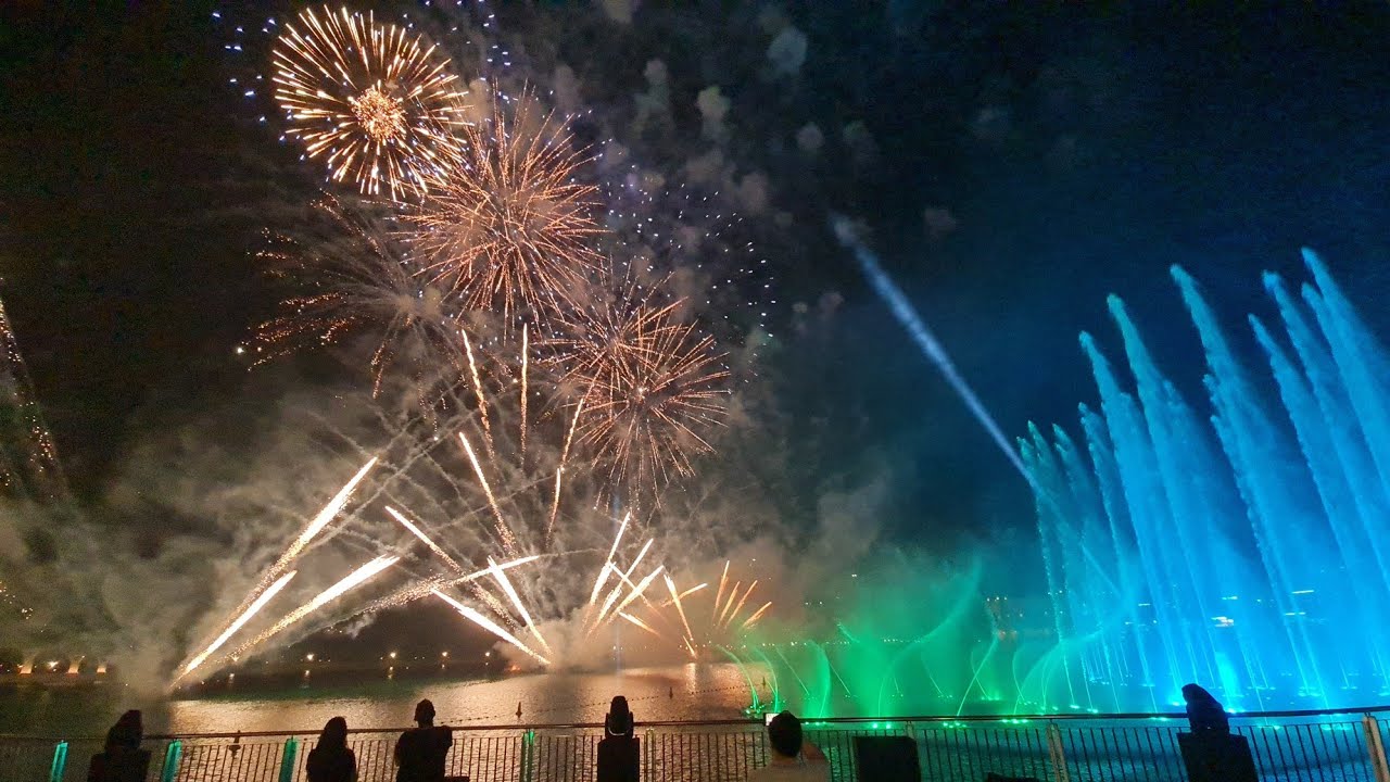 Dubai Palm Fountains Grand Opening Fireworks