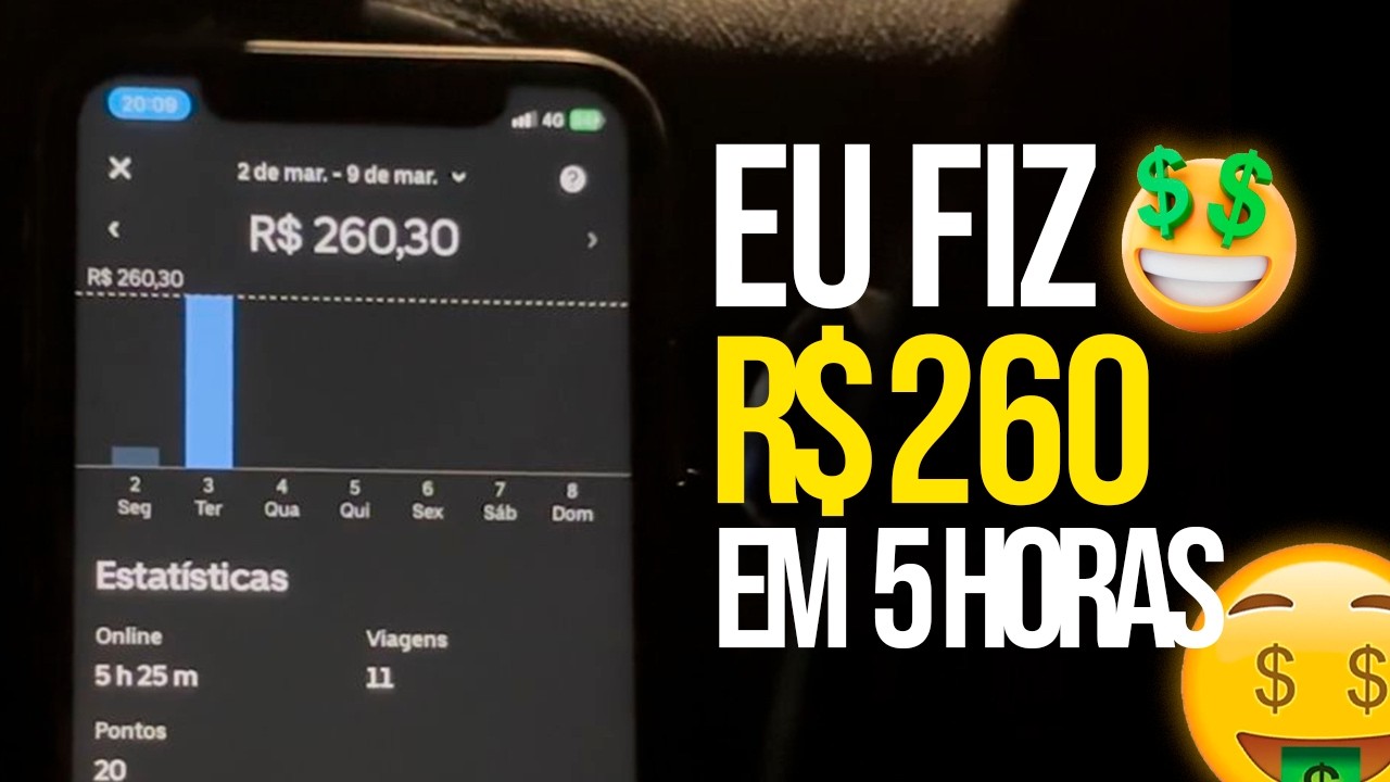COMO EU FAÇO DINHEIRO RAPIDO - R$260 em 5h - Dicas de uber 2026