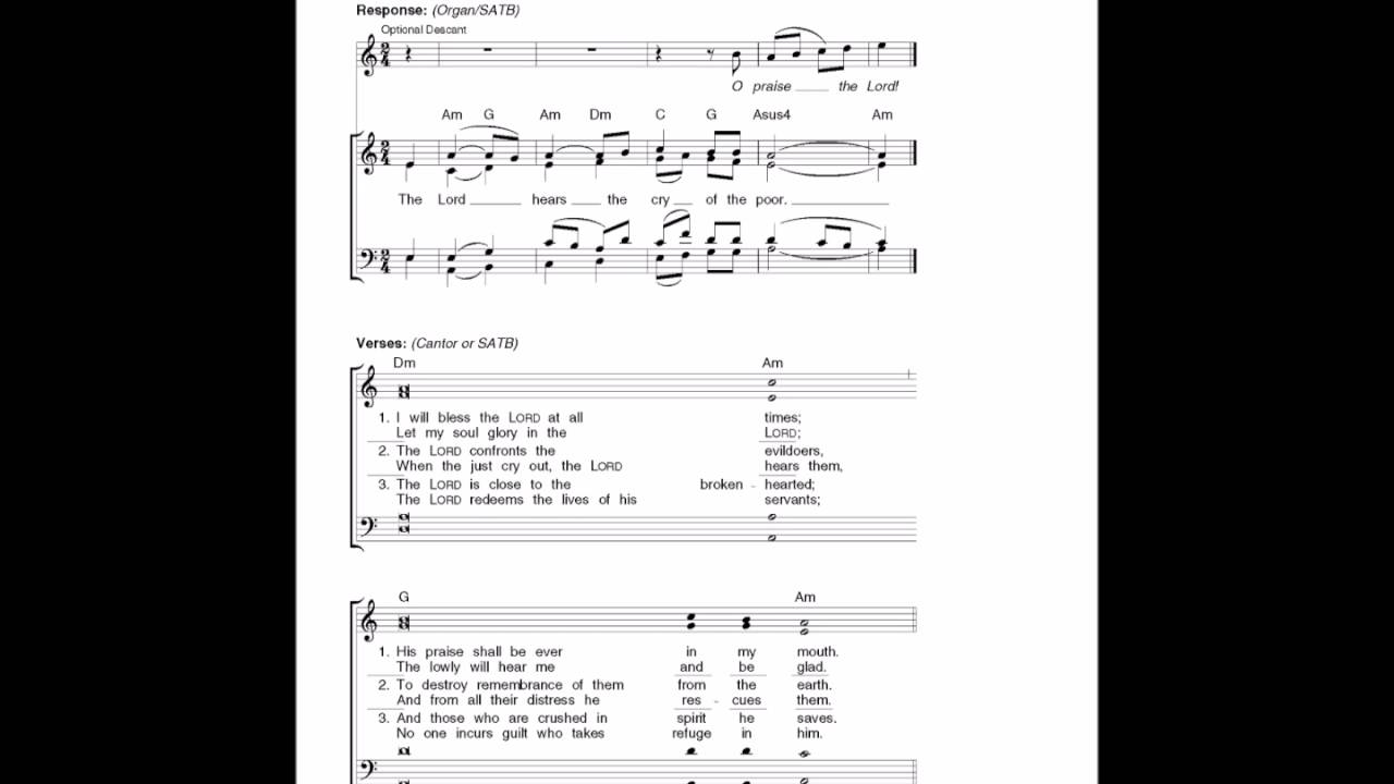 RESPONSORIAL PSALM: 30th Sunday in Ordinary Time (10/23/16)