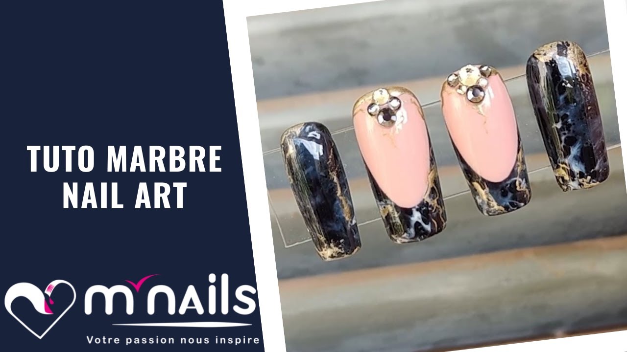 Tuto Nail Art Effet Marbre Doré - M'Nails