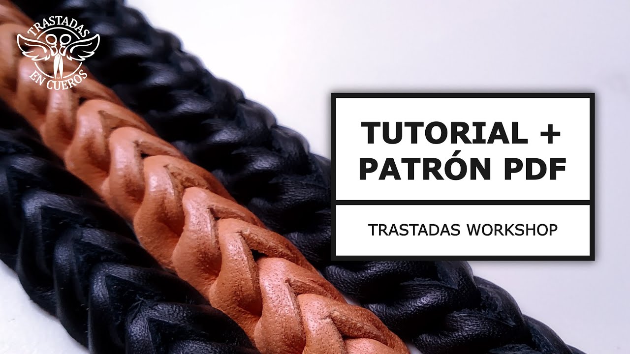 🔴 Cómo hacer pulseras de CUERO con EFECTO ESPIGA. PATRÓN PDF. Español/English