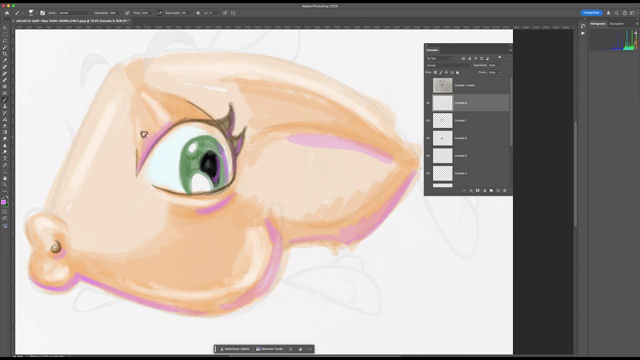 UMA PARTE DO PROCESSO DE ILUSTRAÇÃO - em andamento... #ilustrationart #fish #artedigital