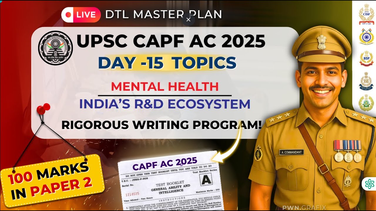 CAPF PAPER-02 ANSWER WRITING || MENTAL HEALTH & INDIA'S R&D ECOSYSTEM || DESIRE TO LEARN