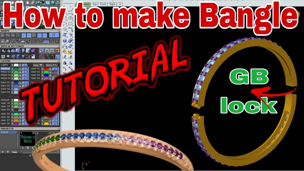 How to make Bangle in CAD || Matrix9 tutorial ||  #tutorial #jewellerydesign #cad #bangles #gblock