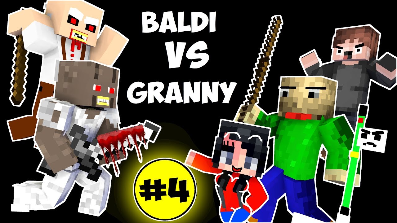 Monster School : BALDI'S BASICS VS GRANNY CHALLENGE PART 4 - Minecraft Animation