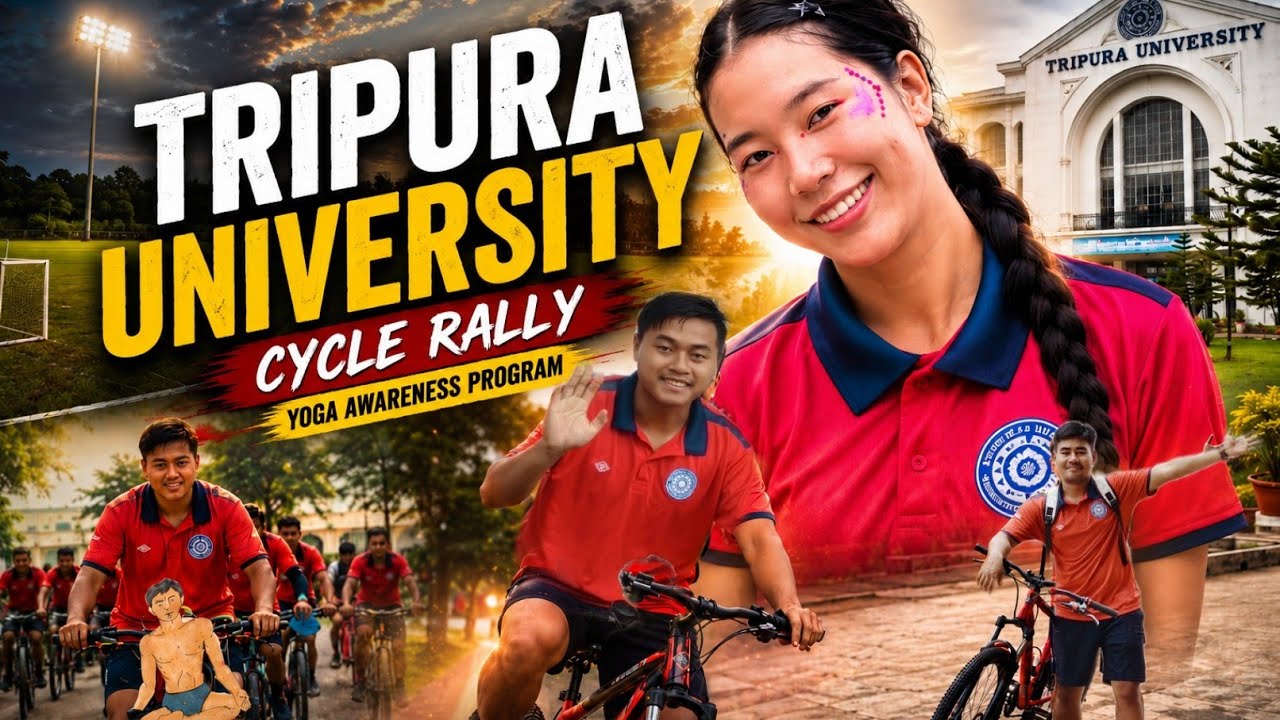 TRIPURA UNIVERSITY Cycle Rally || YOGA AWARENESS 🧘&zwj;♂️ PROGRAM 