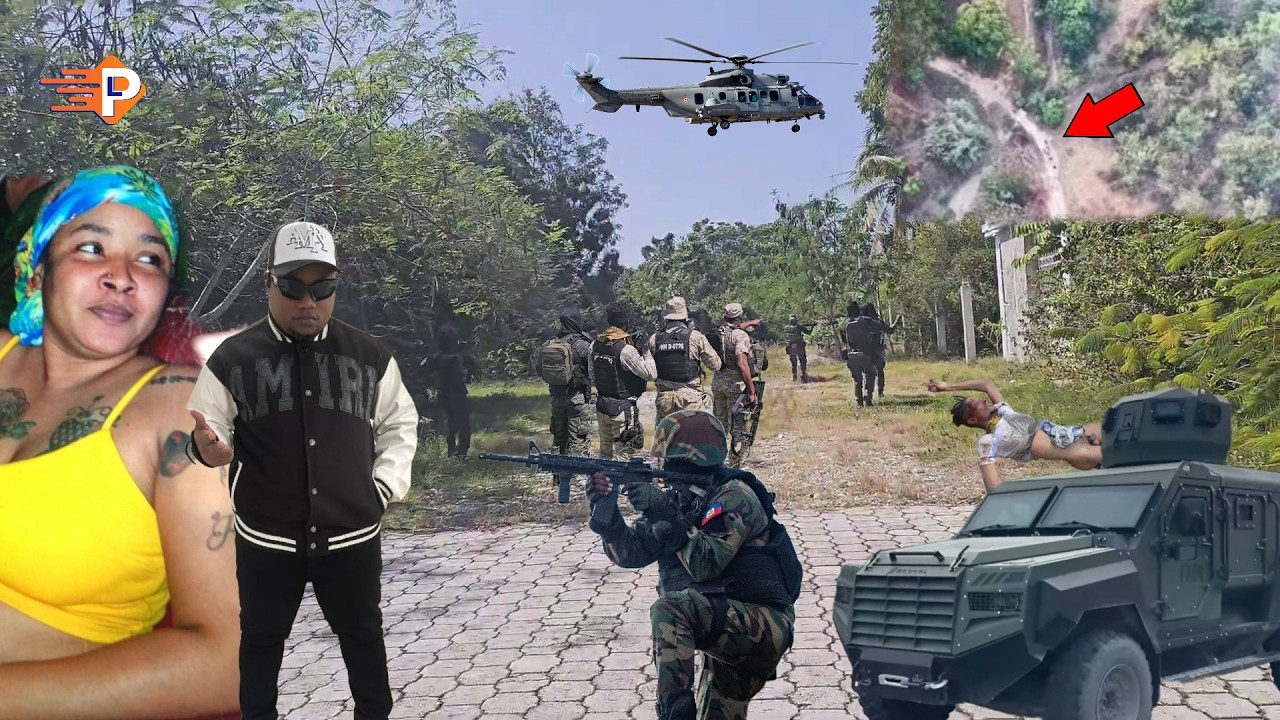 Gwo rèl Vilaj, Lapolis pran towa a. Lapolis sène bandi yo nan otèl la Mibalè, bandi tonbe kou lapli.