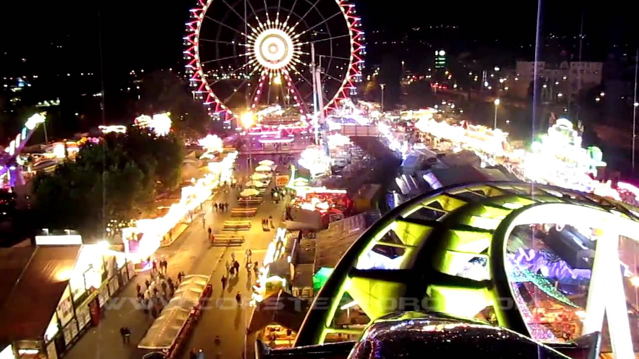 Teststrecke at night Front Seat on-ride HD POV Cannstatter Wasen Volksfest in Stuttgart, Germany