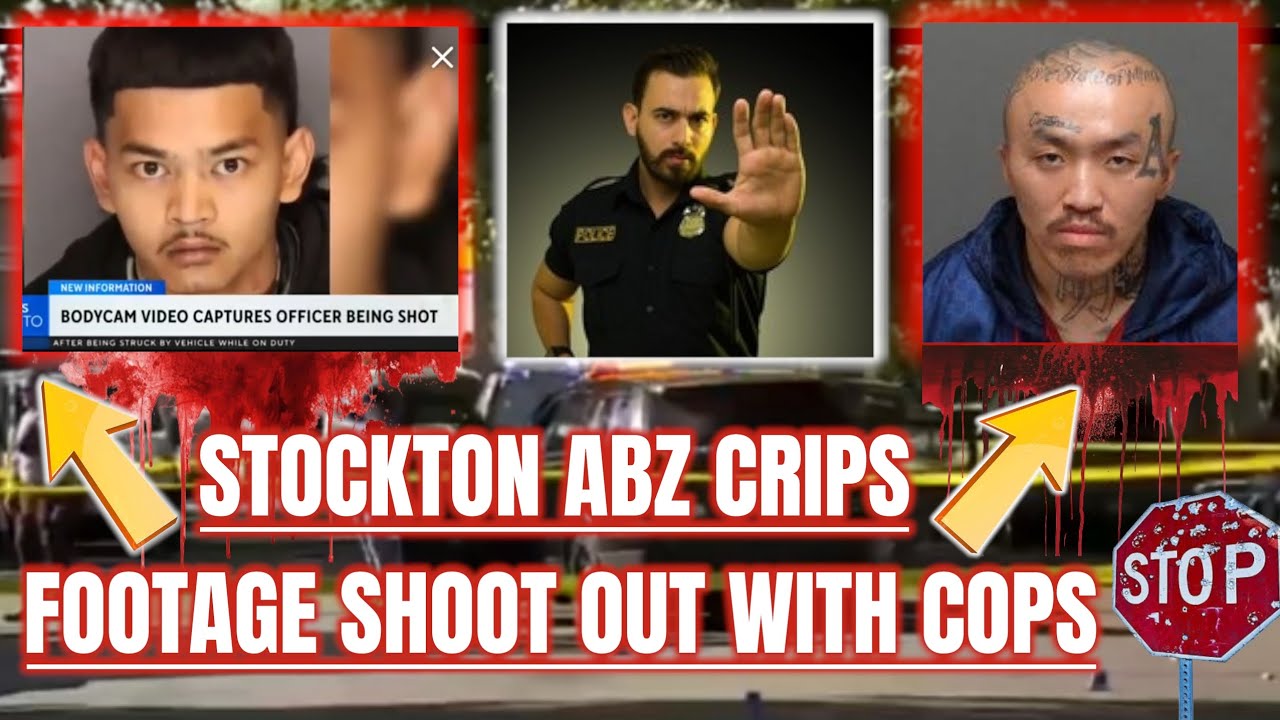 ABZ GANG shootout with STOCKTON POLICE😱 (actual footage) #graphic #gangwars #stockton 