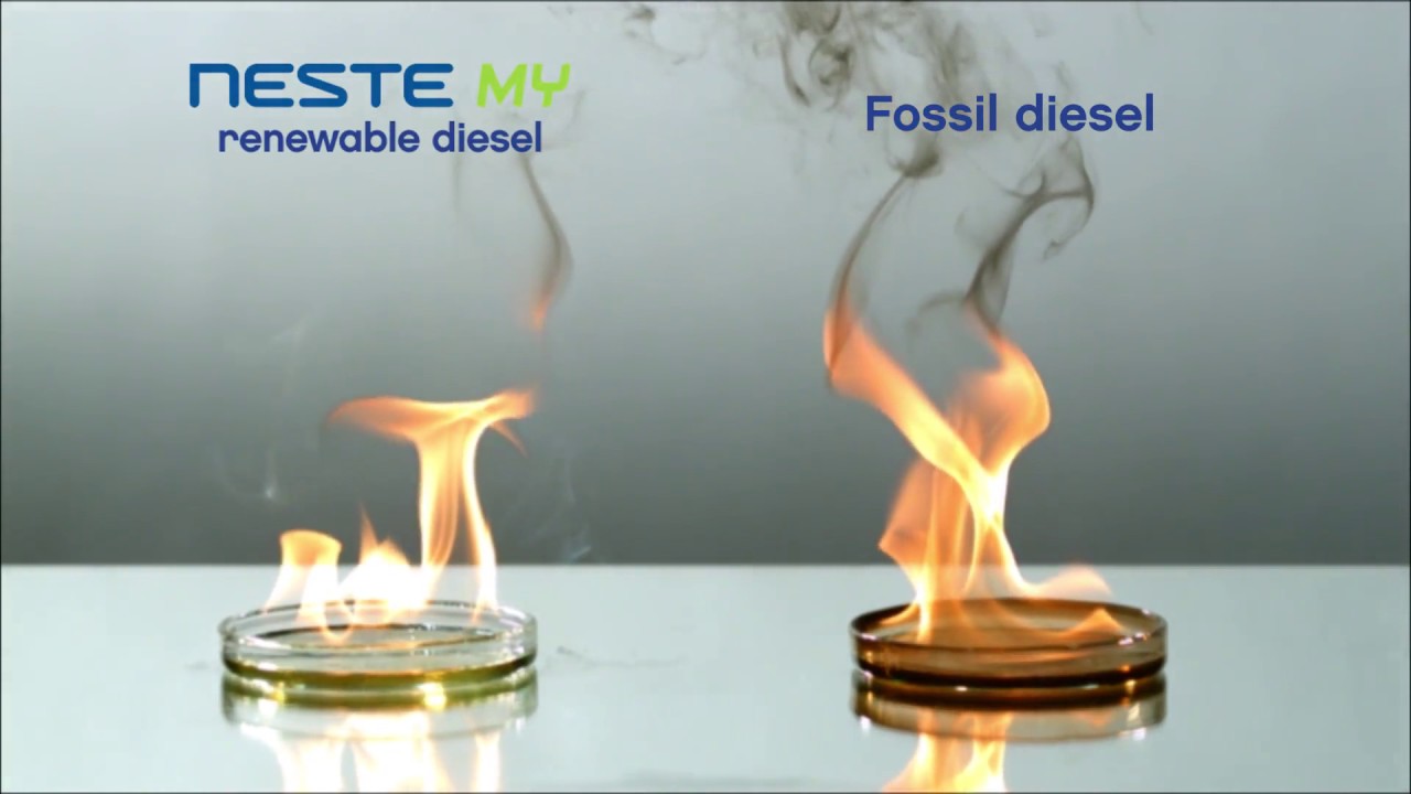 Neste My Renewable Diesel compared to fossil diesel