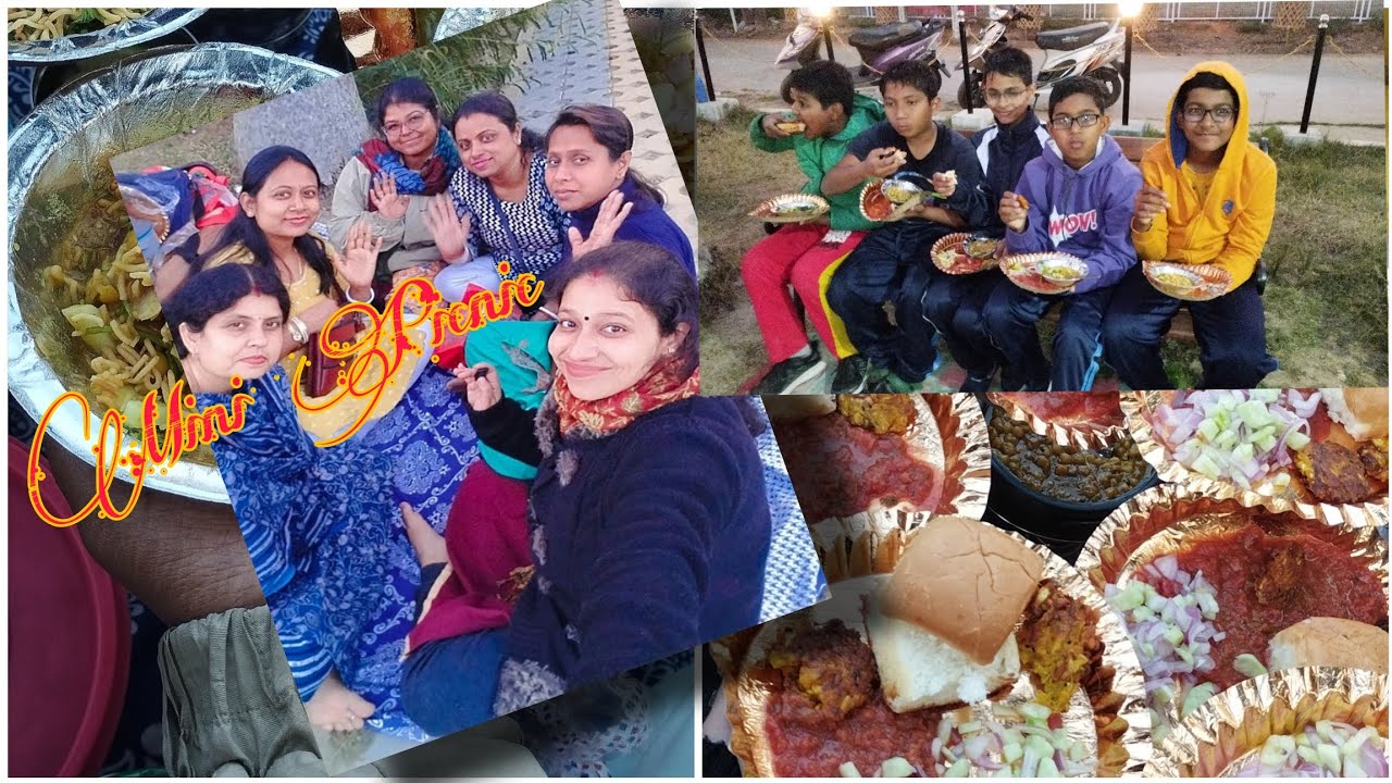 Once again mini picnic but menu is 😋PAV BHAJI & GOOGNI🤟🤩🥳 #picnicmood #picnicvideo #funtime #friends