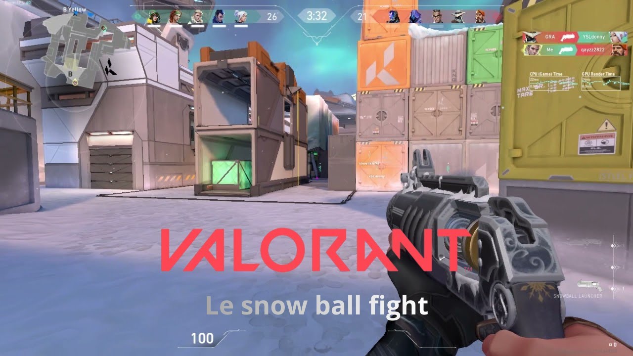 Je teste pour la 1er fois le mode snowball fight sur valorant