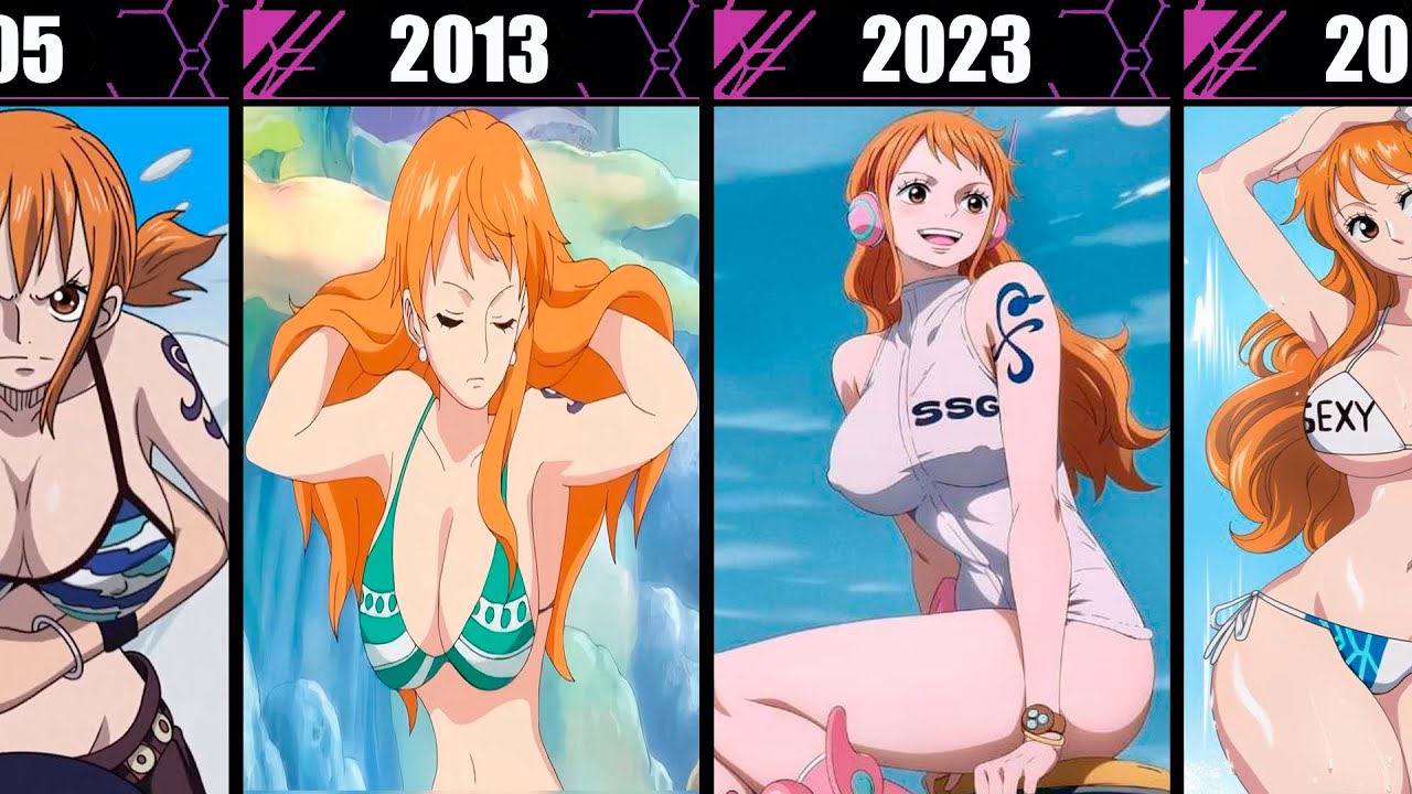 A Frame of Nami From Every Year in One Piece