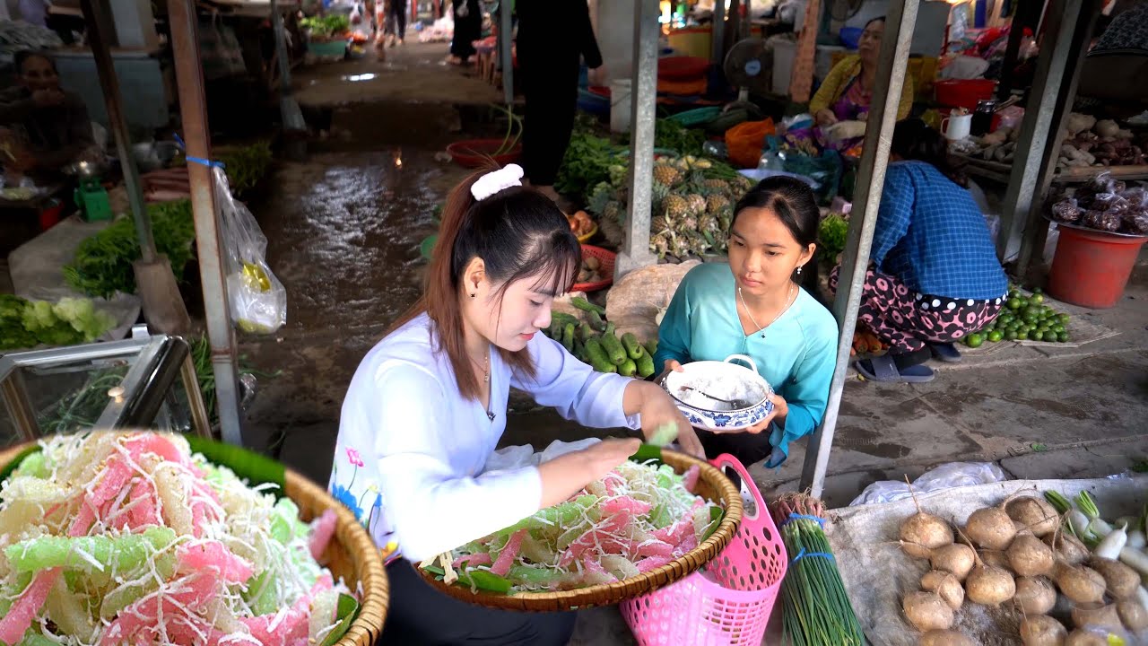 Đi 1 Vòng Chợ Quê bán Hết Sạch Mâm KHOAI MÌ SỢI Quá Đắc Rồi