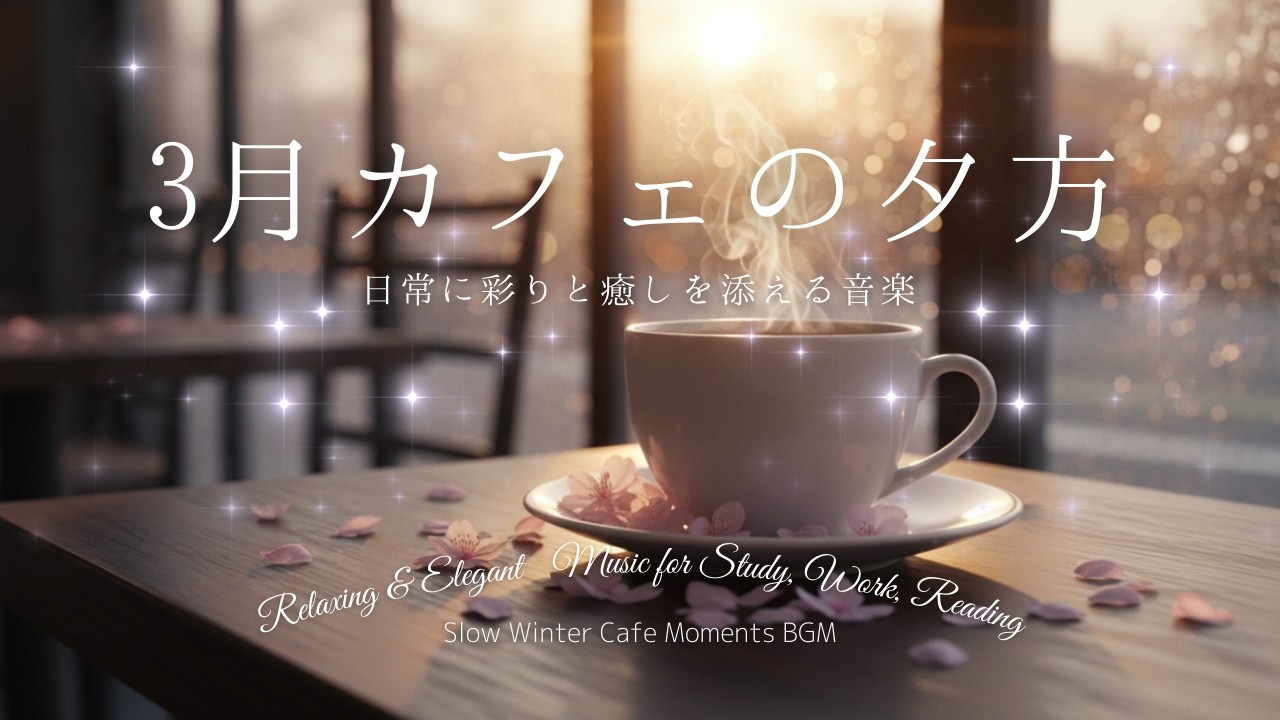 3月の夕暮れカフェ、作業用・勉強用BGM ノスタルジックな春 March Cafe at Sunset: Nostalgic & Sentimental BGM for Work, Study