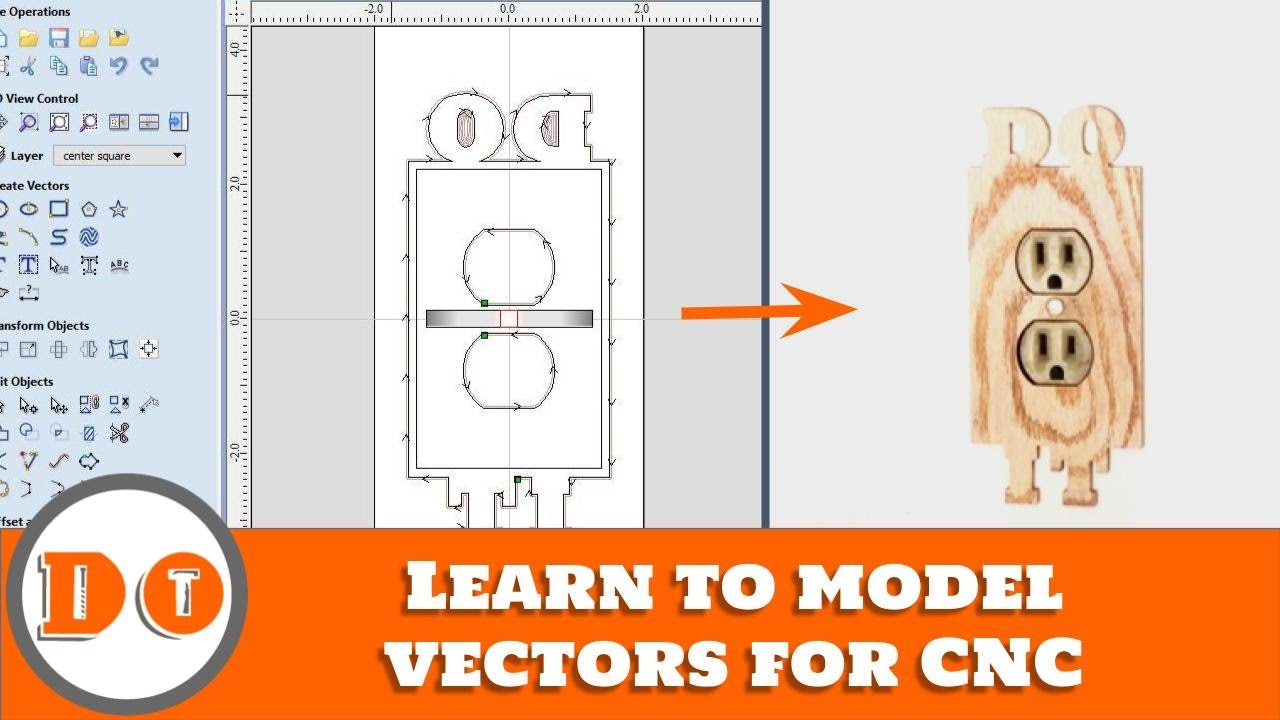 CNC vector modeling Aspire tutorial - Custom outlet wall plate