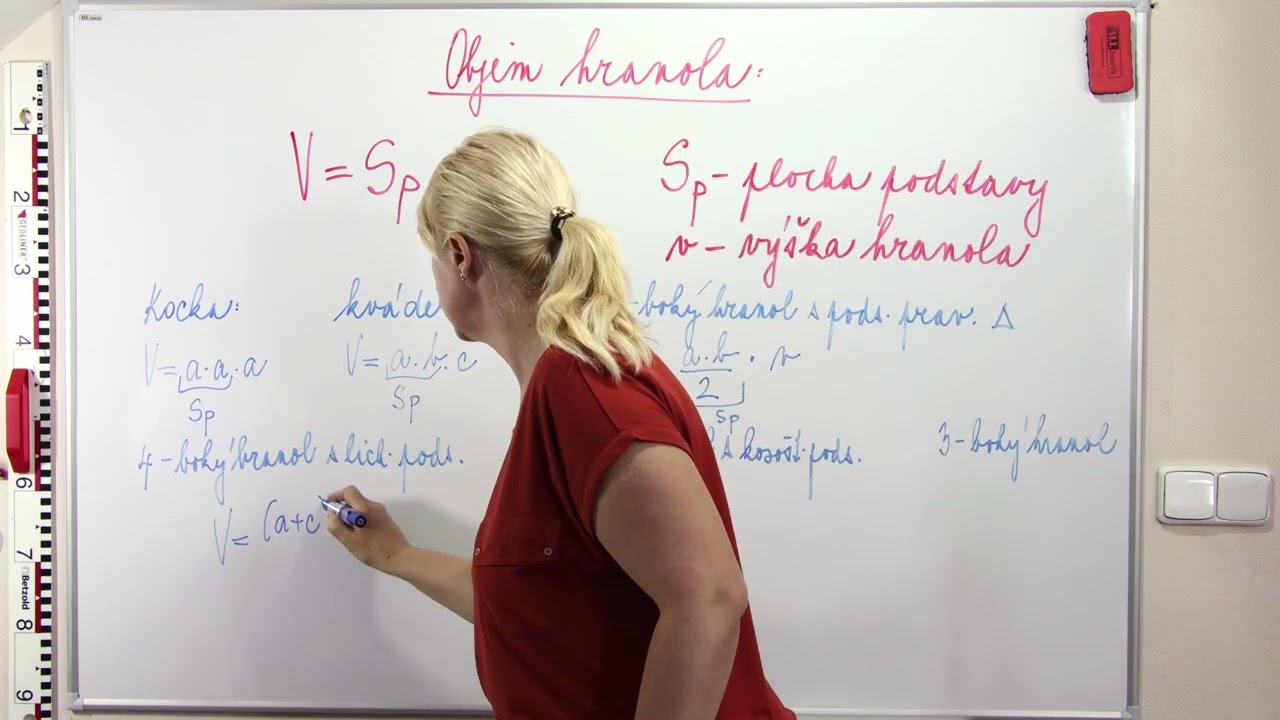 Matematika - objem hranola.