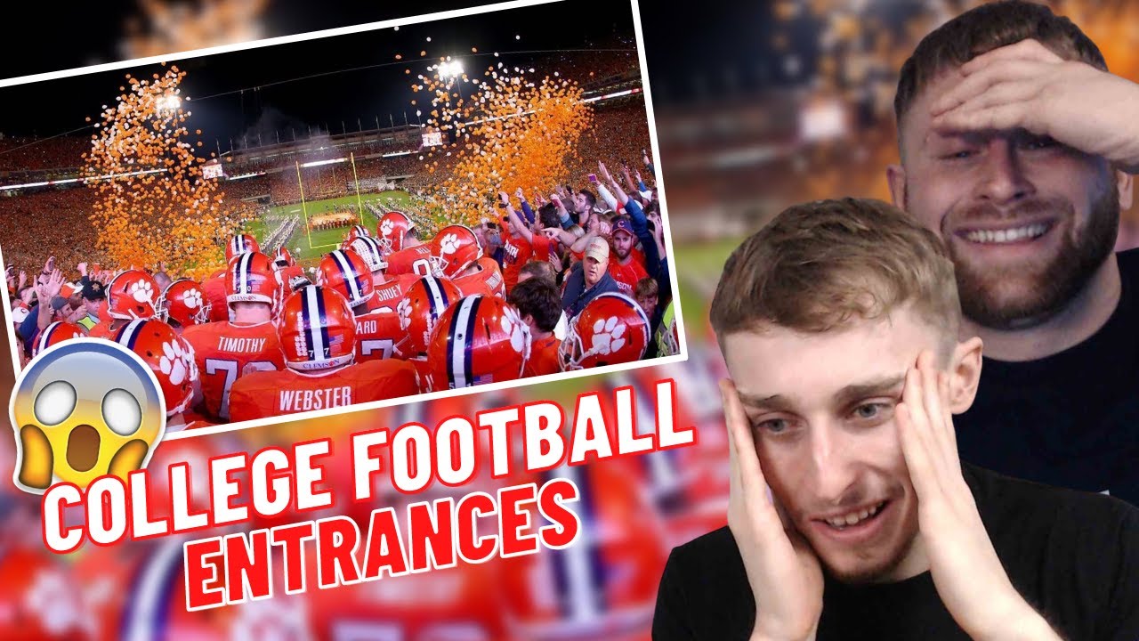 British Brothers Reacting to THE BEST COLLEGE FOOTBALL ENTRANCES