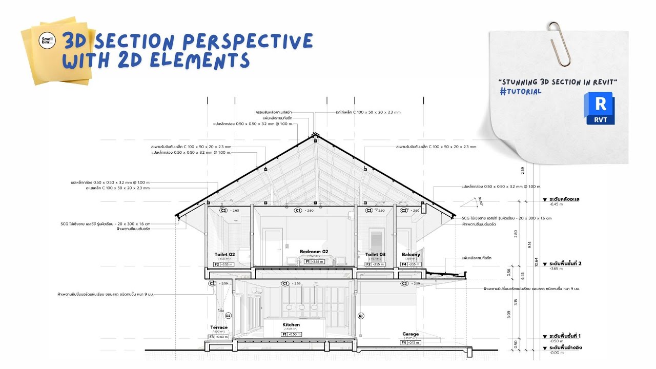 Как создать 3D-сечение в перспективе с 2D-элементами в Revit