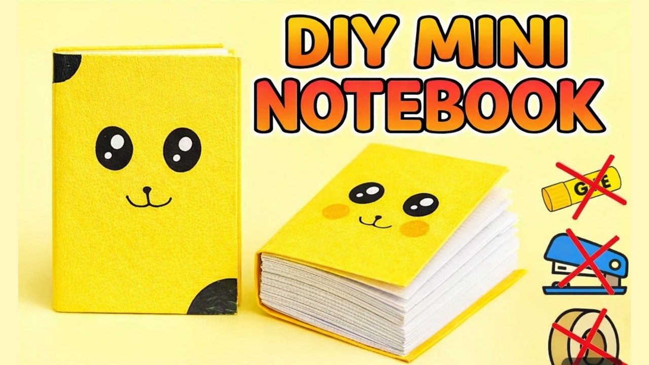 How to Make a Mini Notebook📒 | DIY Easy no glue Paper Craft for Beginners