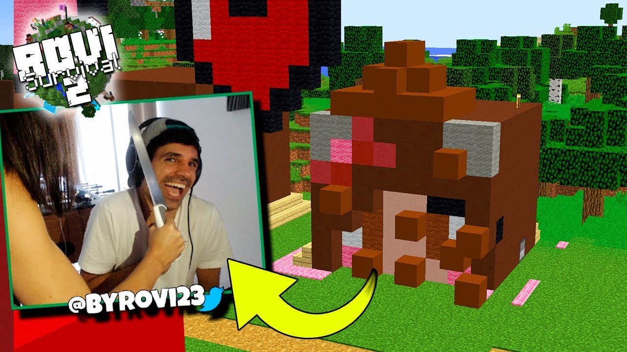 &iexcl;&iexcl; MEL REACCIONA a su CAMBIO DE LOOK con CACA !! | Rovi Survival Minecraft 2 - Episodio 81