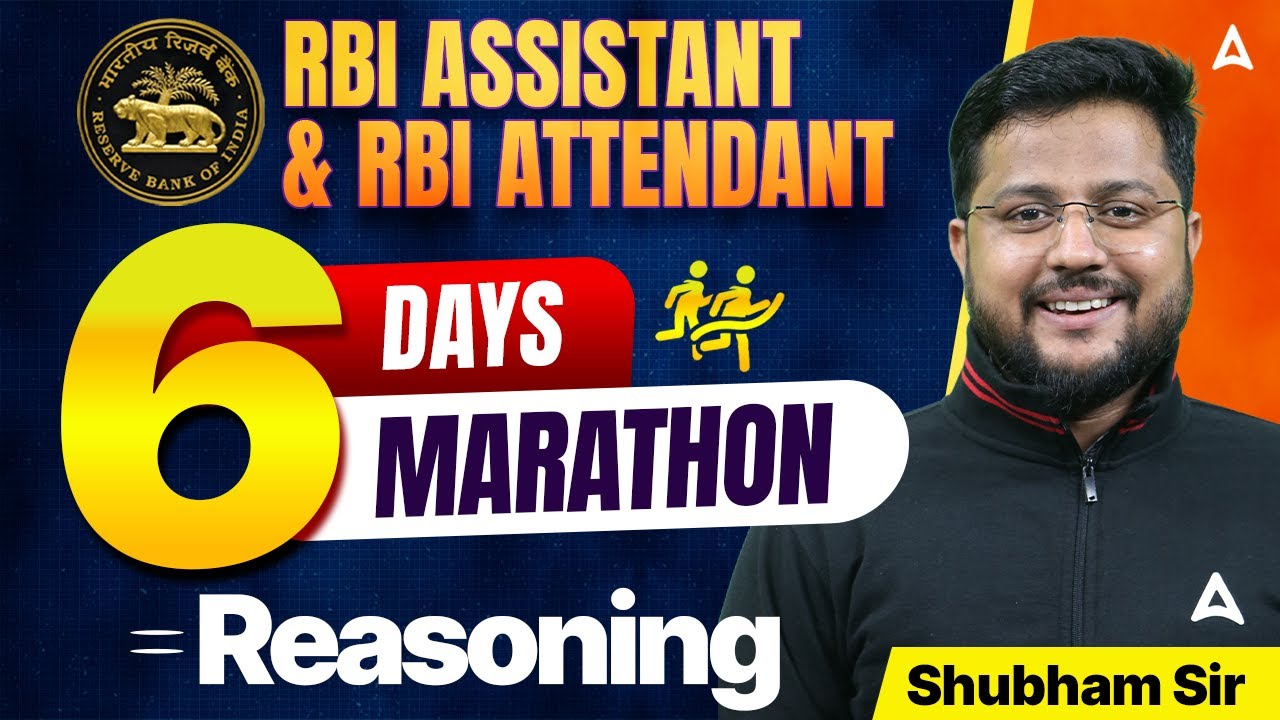 RBI Assistant & Attendant 2026 Reasoning | 6 Days Marathon | Day 1 Reasoning by Shubham Sir