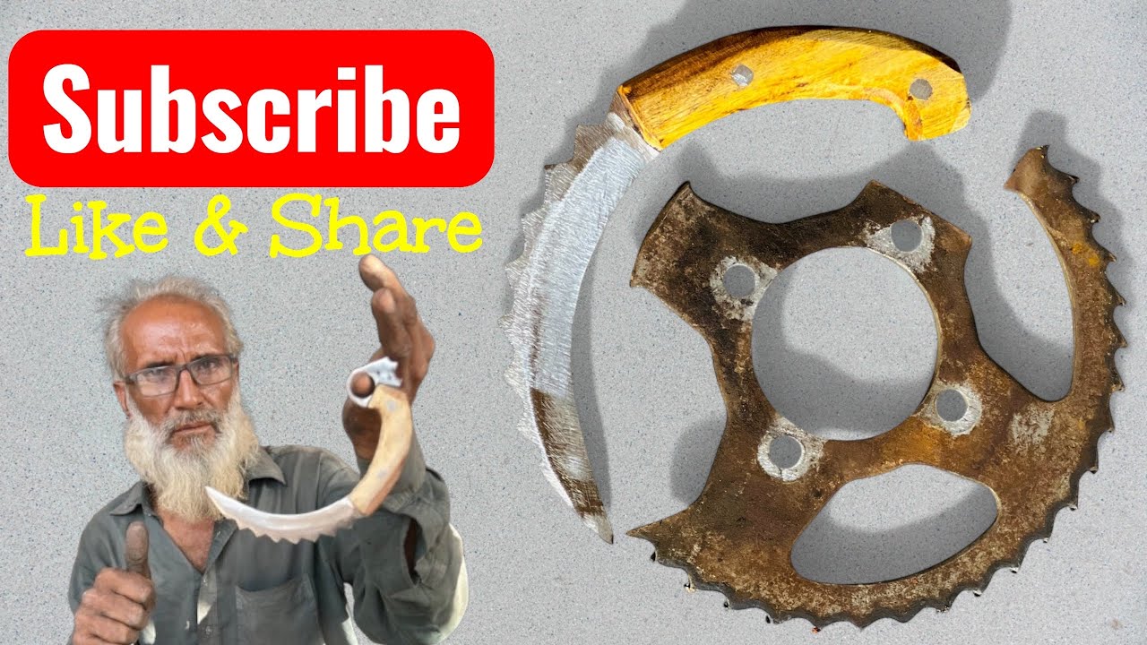 Making a Stylish Knife from Sprocket Chain Plus | Blacksmith Forging Skill | Handmade Forged Knife