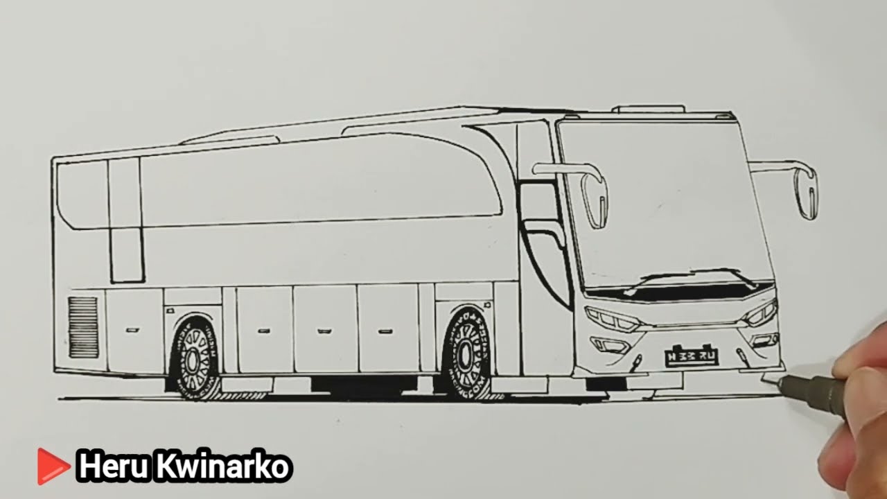 Menggambar Bus JB 2 Single Glass
